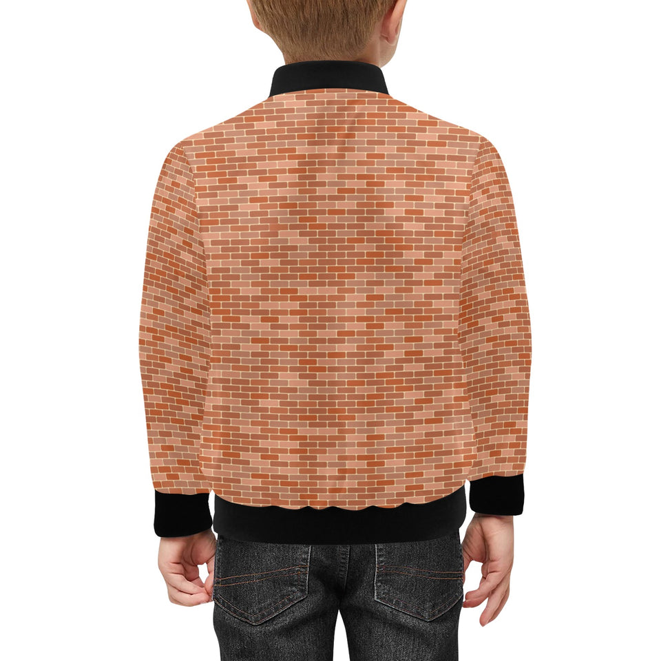Brick Printed Pattern Print Design 02 Kids' Boys' Girls' Bomber Jacket