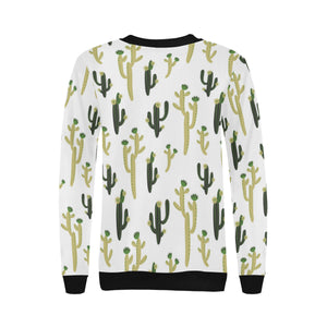 Cute cactus pattern Women's Crew Neck Sweatshirt