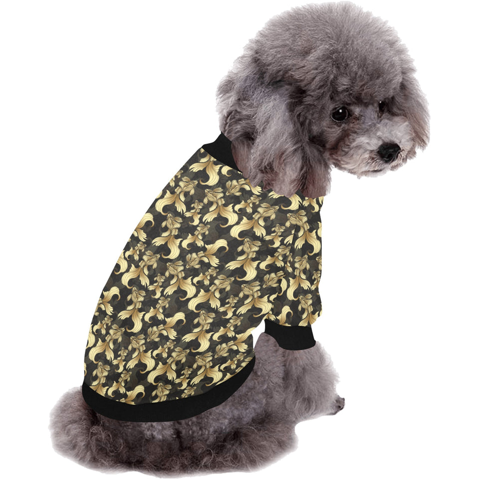 Goldfish Pattern Print Design 01 All Over Print Pet Dog Round Neck Fuzzy Shirt