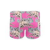 Chameleon lizard pattern pink background Men's Swimming Trunks