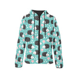 Hedgehog Pattern Print Design 03 Women's Padded Hooded Jacket