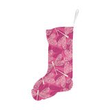Beautiful dragonfly pink background Christmas Stocking