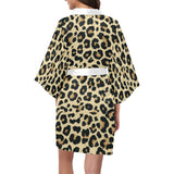 Leopard print design pattern Women's Short Kimono Robe