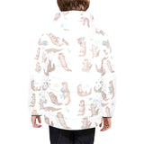 Cute sea otters pattern Kids' Boys' Girls' Padded Hooded Jacket