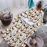 Giraffe Pattern Print Design 05 Blanket Robe with Sleeves