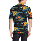 Bowling balls flame pattern Men's All Over Print Polo Shirt