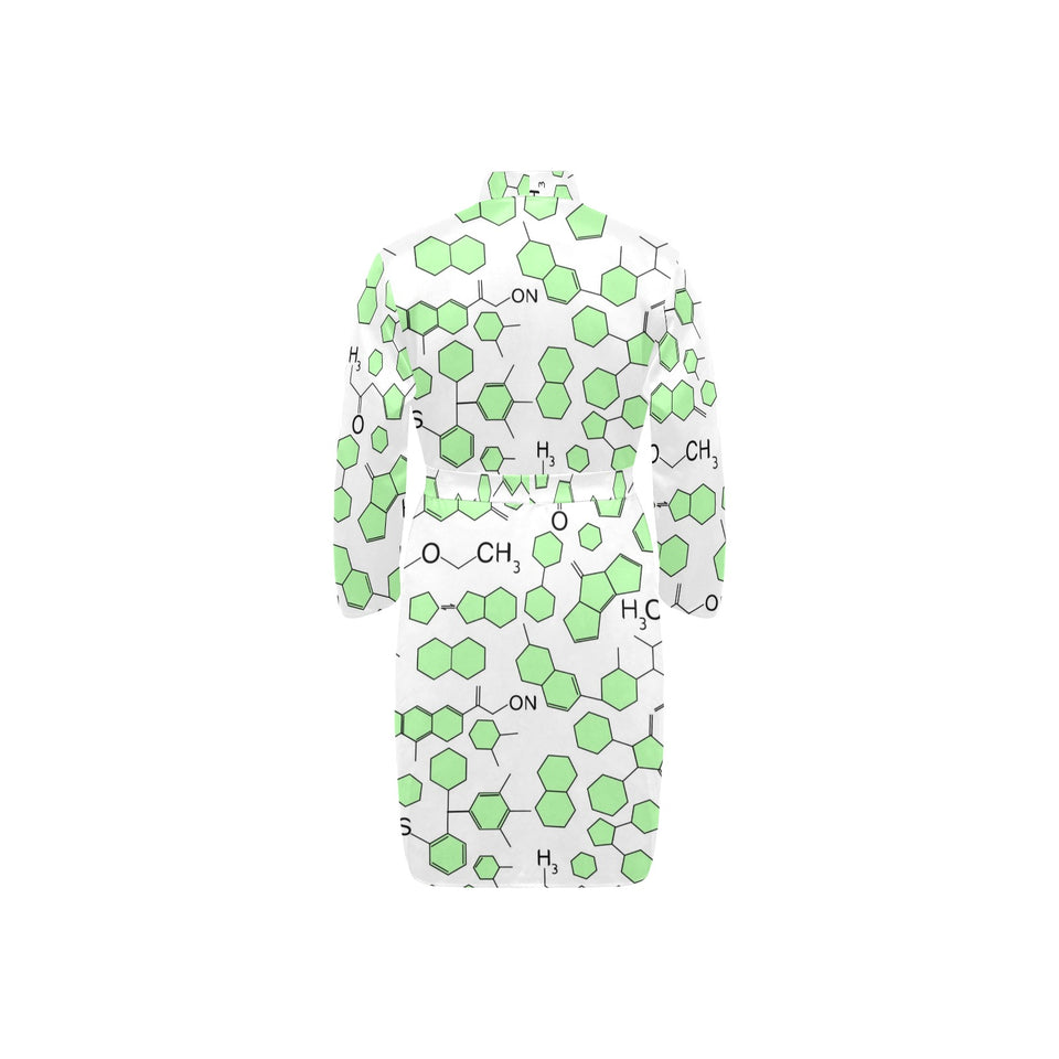 Chemistry Periodic Table Pattern Print Design 03 Men's Long Sleeve Belted Night Robe