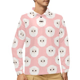 Cute sheep pattern Men's Long Sleeve Polo Shirt