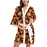 Halloween Pumpkin pattern Women's Short Kimono Robe