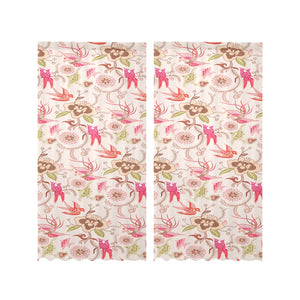 Swallow Pattern Print Design 01 Gauze Curtain
