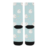 White cute hamsters heart pattern Crew Socks