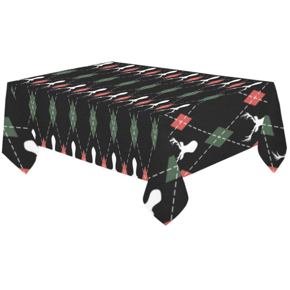 Deer Christmas new year pattern argyle Tablecloth
