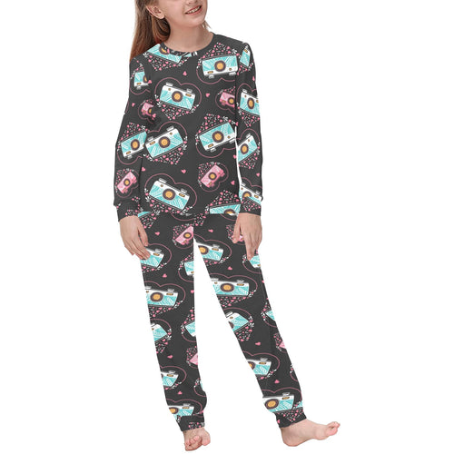 Camera Pattern Print Design 04 Kids' Boys' Girls' All Over Print Pajama Set