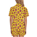 Dice Pattern Print Design 04 Women's V-Neck Short Pajama Set