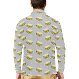 Sandwich Pattern Print Design 05 Men's Long Sleeve Polo Shirt