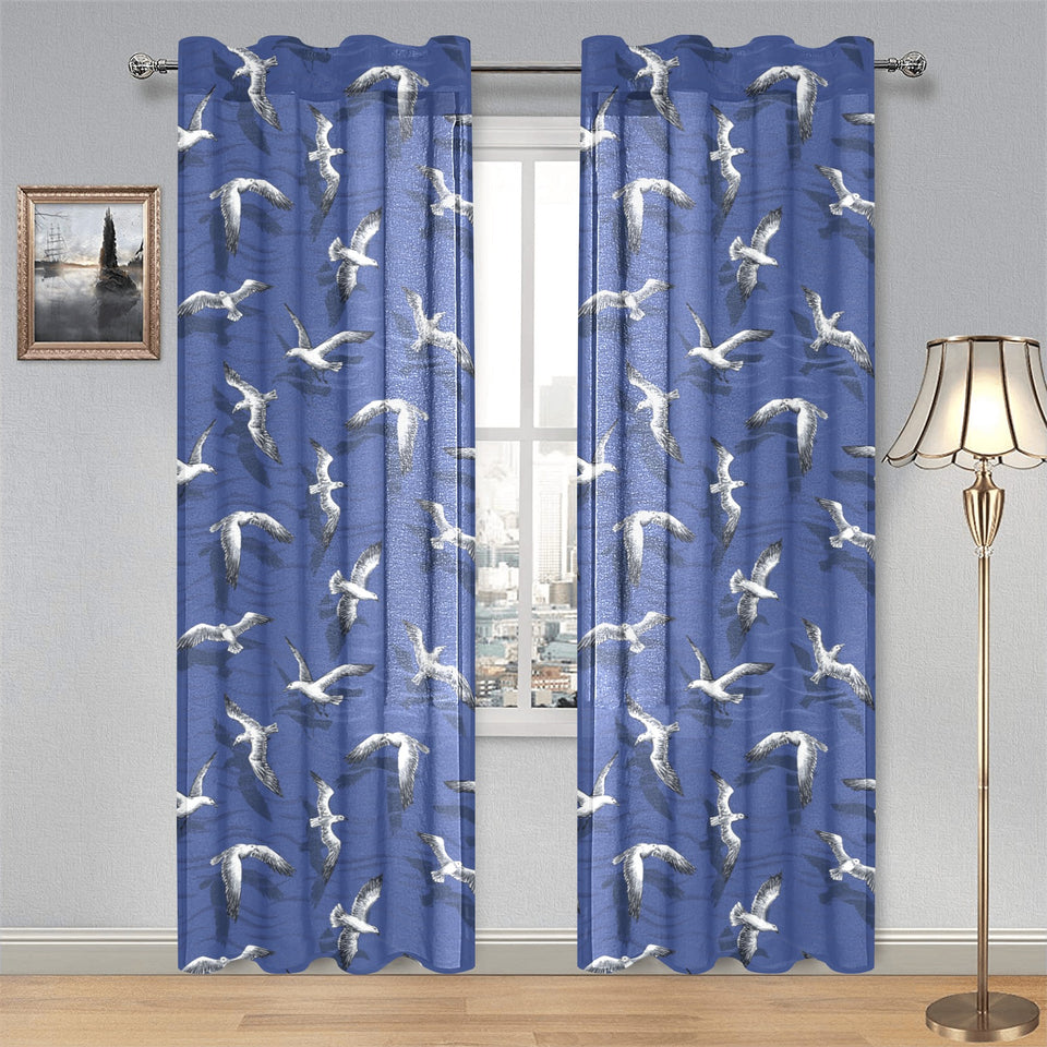 Seagull Pattern Print Design 03 Gauze Curtain