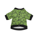 Green hop pattern All Over Print Pet Dog Round Neck Fuzzy Shirt