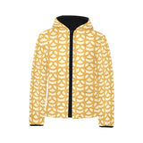 Pretzels Pattern Print Design 01 Kids' Boys' Girls' Padded Hooded Jacket