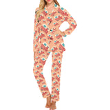 Camper Van Pattern Print Design 03 Women's Long Pajama Set