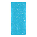 Airplane destinations blue background Beach Towel