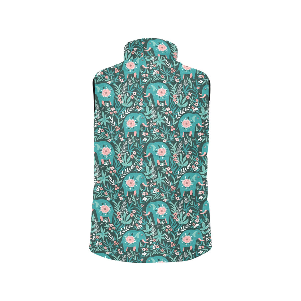 Elephants jungle pattern Women's Padded Vest
