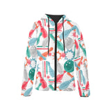 Watercolor bowling pattern Women's Padded Hooded Jacket