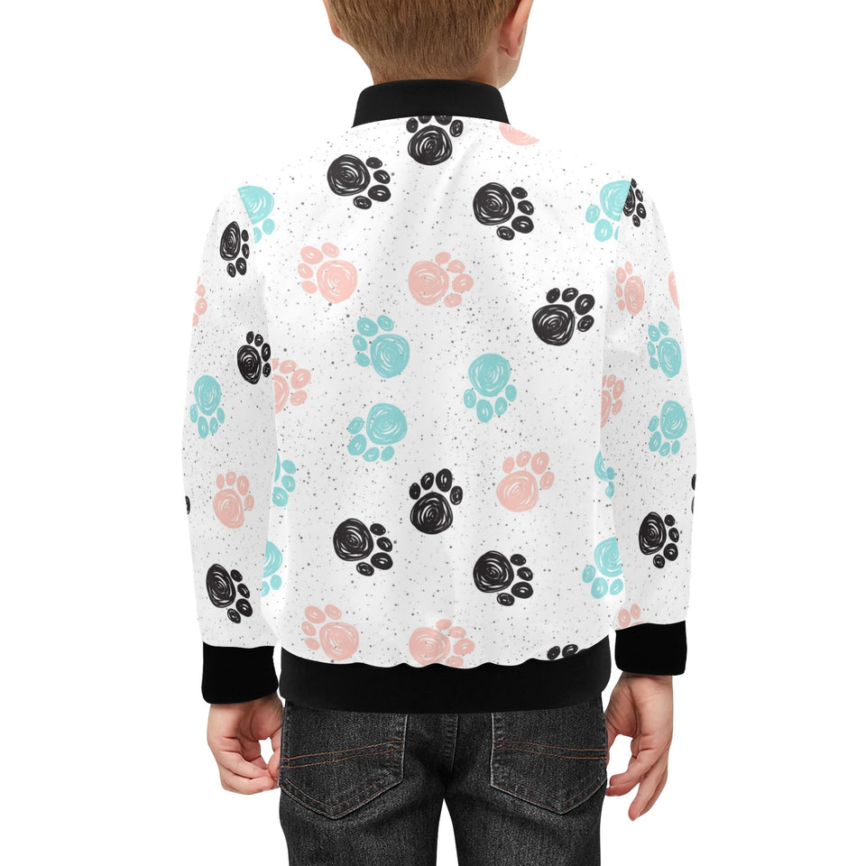 Dog Paws Pattern Print Design 04 Kids' Boys' Girls' Bomber Jacket