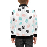 Dog Paws Pattern Print Design 04 Kids' Boys' Girls' Bomber Jacket