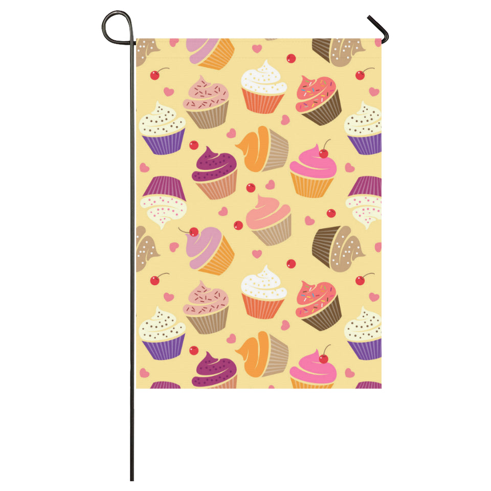 cake cupcake heart cherry pattern House Flag Garden Flag