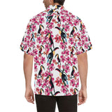 Toucan flower design pattern Men's All Over Print Hawaiian Shirt