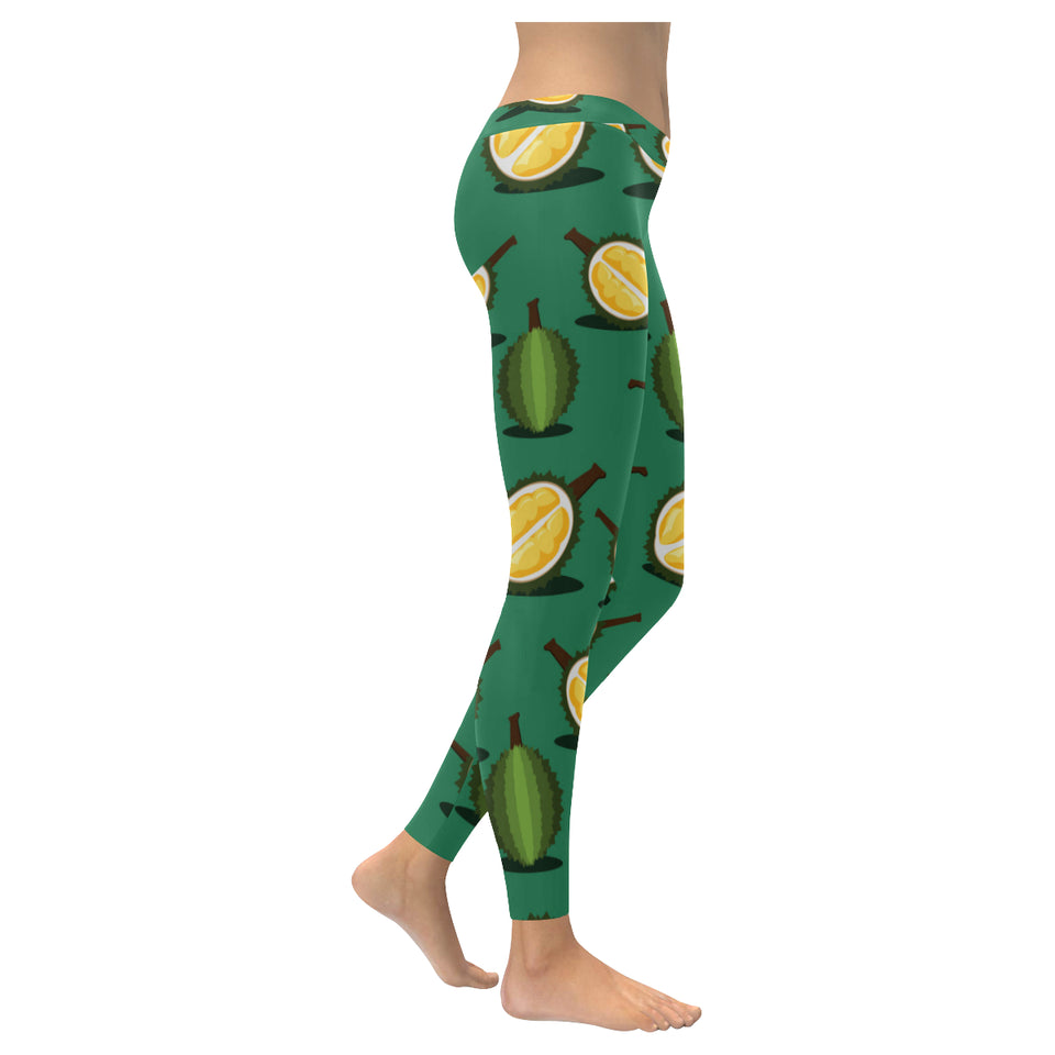 Durian pattern green background Women's Legging Fulfilled In US