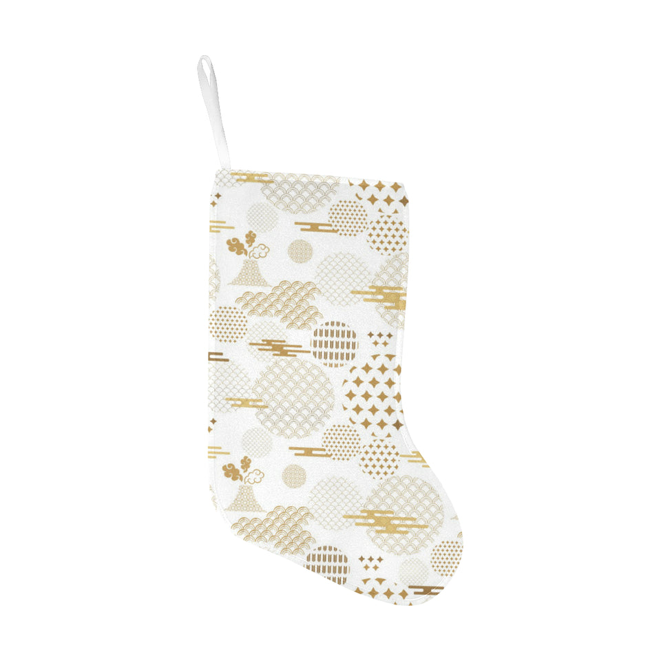 Beautiful gold japanese pattern Christmas Stocking