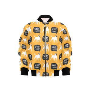 Bull Terrier Pattern Print Design 03 Kids' Boys' Girls' Bomber Jacket