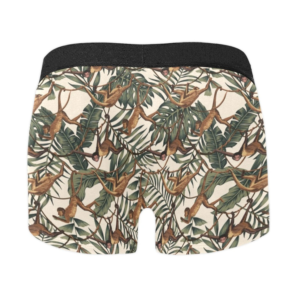 Monkey tropical leaves background Men's All Over Print Boxer Briefs Men's Underwear