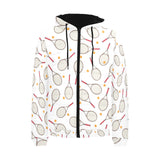 Tennis Pattern Print Design 04 Men's Padded Hooded Jacket