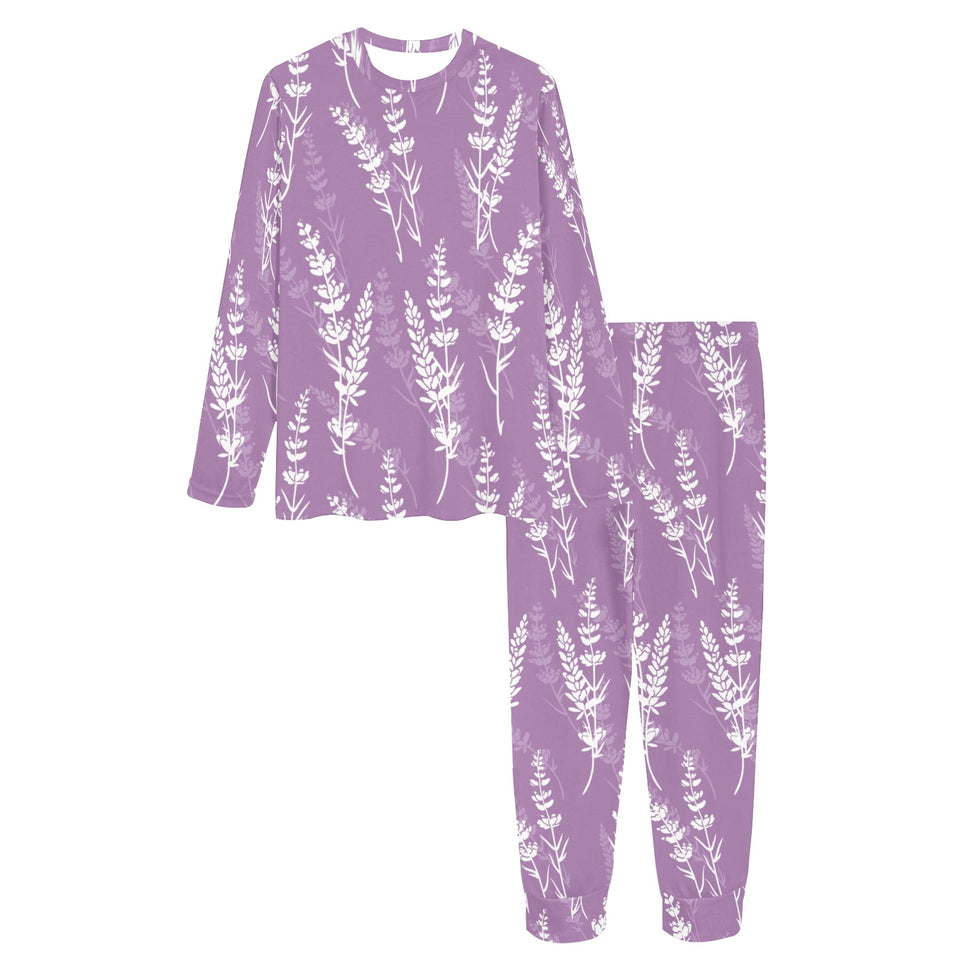 Lavender flowers purple pattern Women's All Over Print Pajama Set