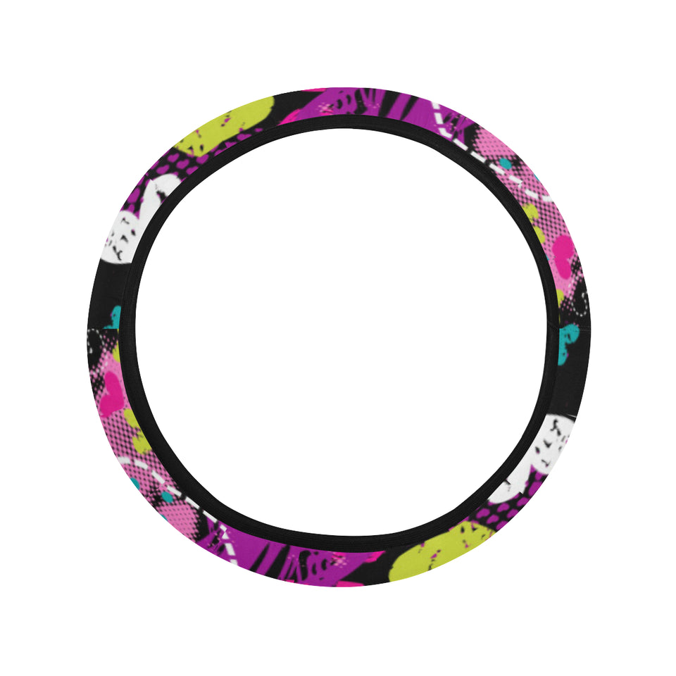 heart dot wave star creative design pattern Car Steering Wheel Cover