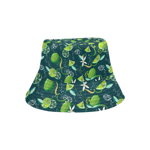 Lime ice flower pattern Unisex Bucket Hat