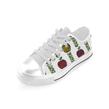 colorful apples leave zebra stripe Men's Low Top Shoes White