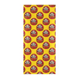Daruma japanese wooden doll yellow background Beach Towel
