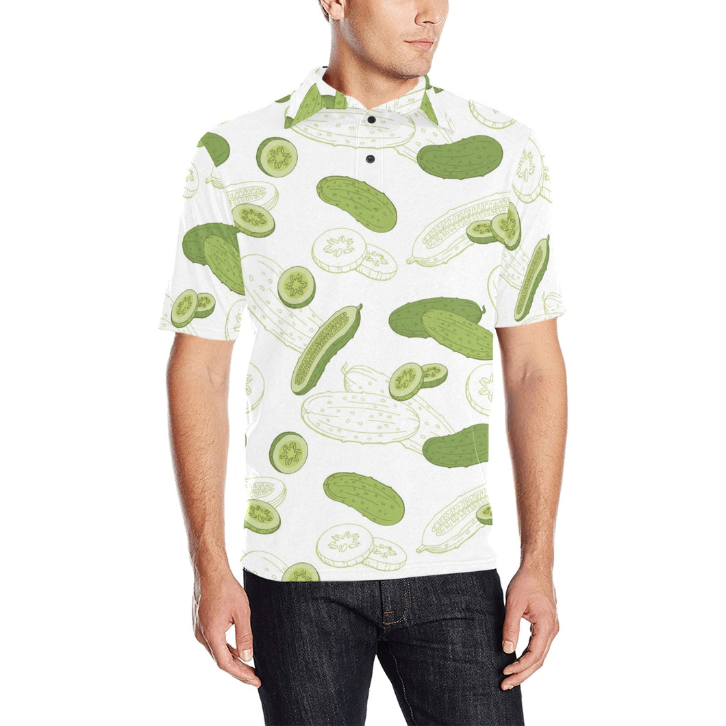 Cucumber sketch pattern Men's All Over Print Polo Shirt