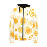 Sun design pattern Men's Padded Hooded Jacket