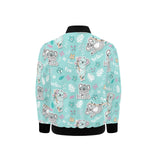 Cute koalas blue background pattern Kids' Boys' Girls' Bomber Jacket