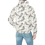 Pigeon Pattern Print Design 04 Men's Padded Hooded Jacket