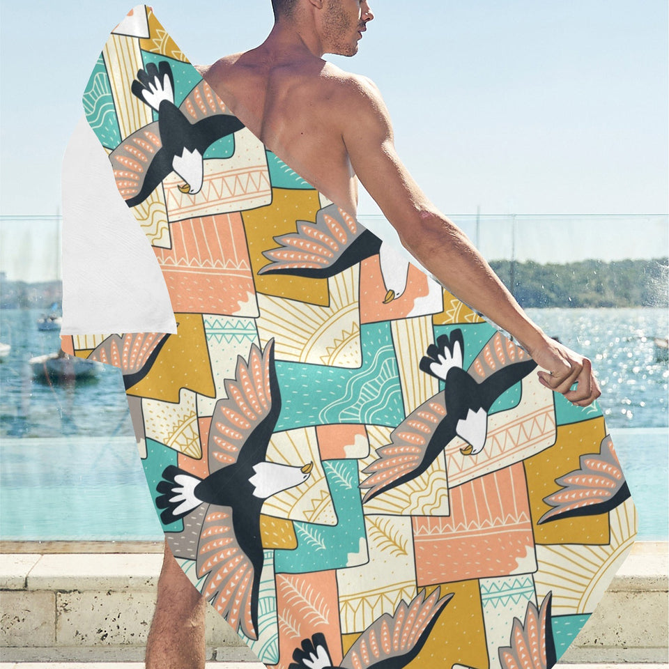 Eagle Pattern Print Design 02 Beach Towel