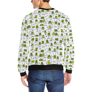 Sketch funny frog pattern Men's Crew Neck Sweatshirt