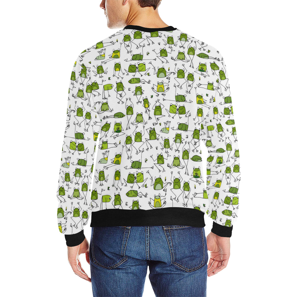 Sketch funny frog pattern Men's Crew Neck Sweatshirt