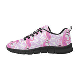 Pink flamingo flower pattern Women's Sneaker Shoes