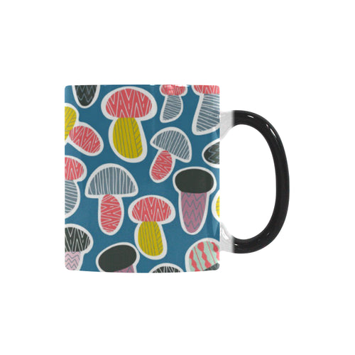 Colorful mushroom design pattern Morphing Mug Heat Changing Mug