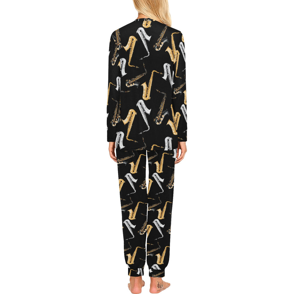 saxophone design pattern Women's All Over Print Pajama Set
